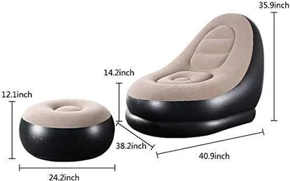 Inflatable Sofa with Footrest With  Free Electric Inflator