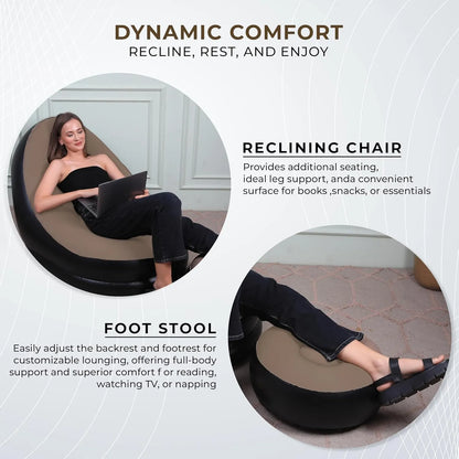 Inflatable Sofa with Footrest With  Free Electric Inflator